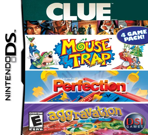 4 Game Pack! - Clue + Aggravation + Perfection + Mouse Trap (USA)